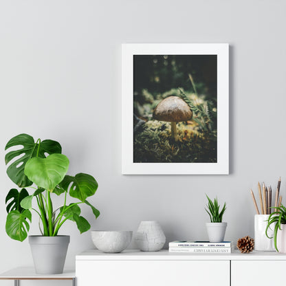 Mossy Mushroom House Framed Matte Print