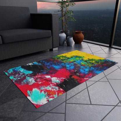 Colorful Paint Waves Outdoor Rug