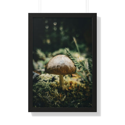 Mossy Mushroom House Framed Matte Print