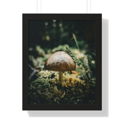 Mossy Mushroom House Framed Matte Print