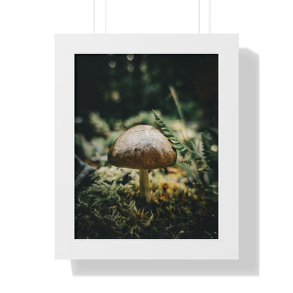 Mossy Mushroom House Framed Matte Print