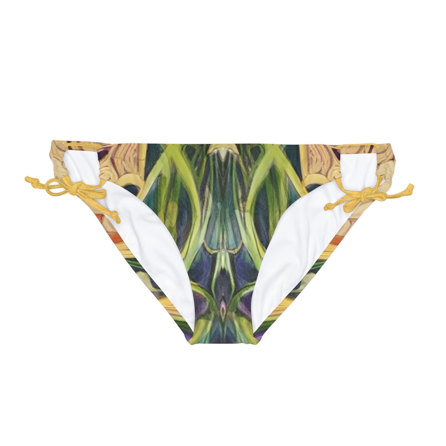 Green + Gold Art Nouveau Women's String Bikini Bottom