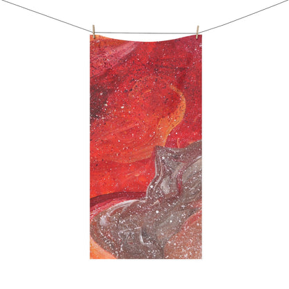 Waves of Creation Painting Faux Mink Bath Towel