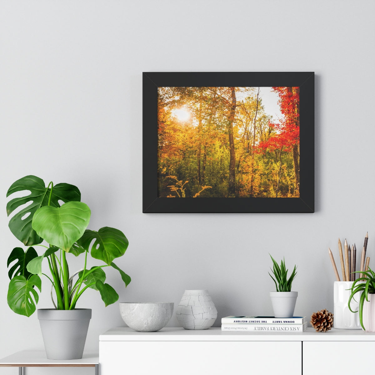 Happy Autumn Sun Framed Matte Print