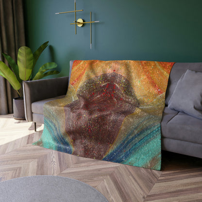 Flow of Magnetism Painting Crushed Velvet Blanket