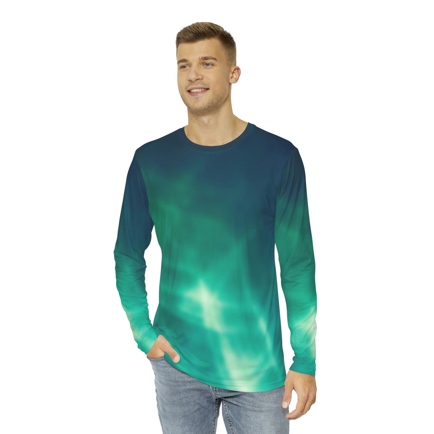 Electric Green Light Men's Long Sleeve Shirt