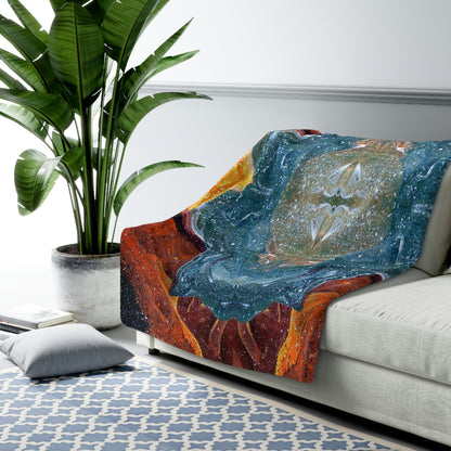 Cosmic Cell Division Sherpa Fleece Blanket