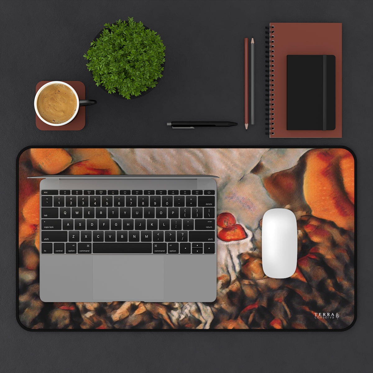 Burnt Umber Rocks Full-Size Gaming Mousepad