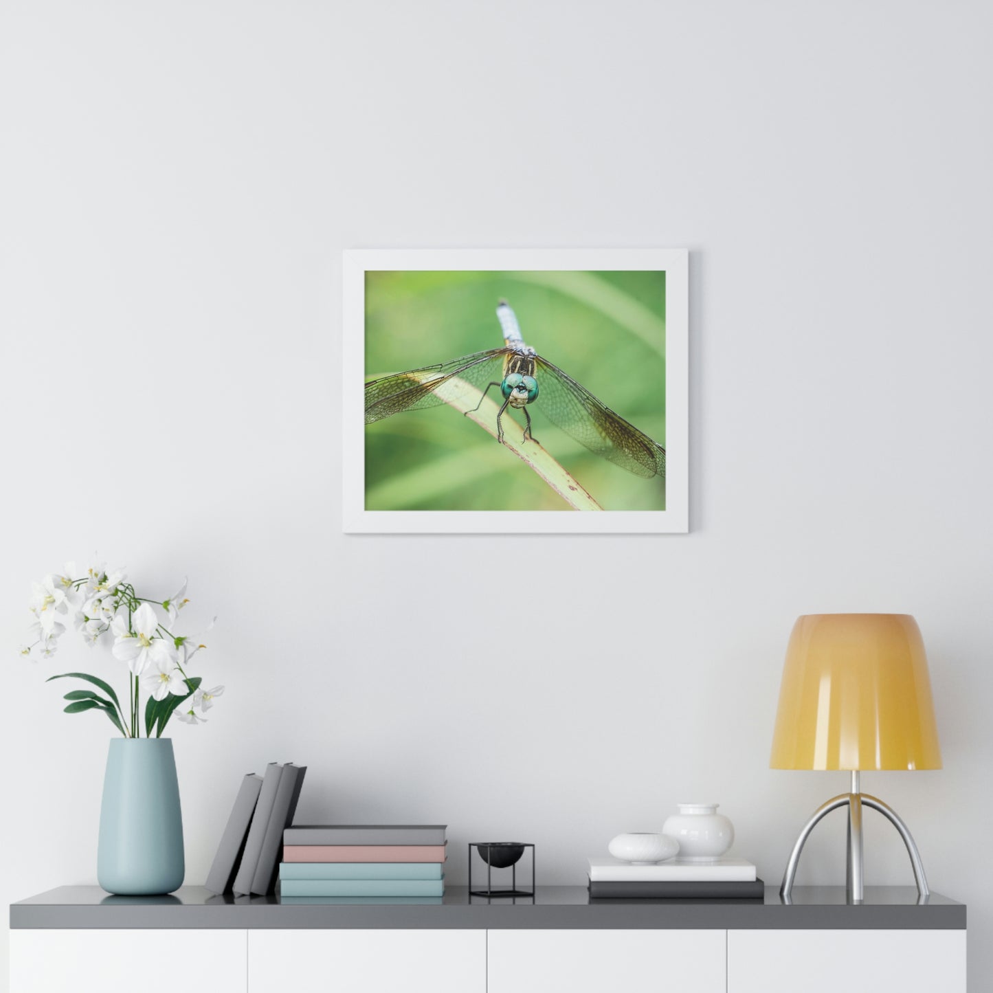 Macro Dragonfly Eyes Framed Matte Print