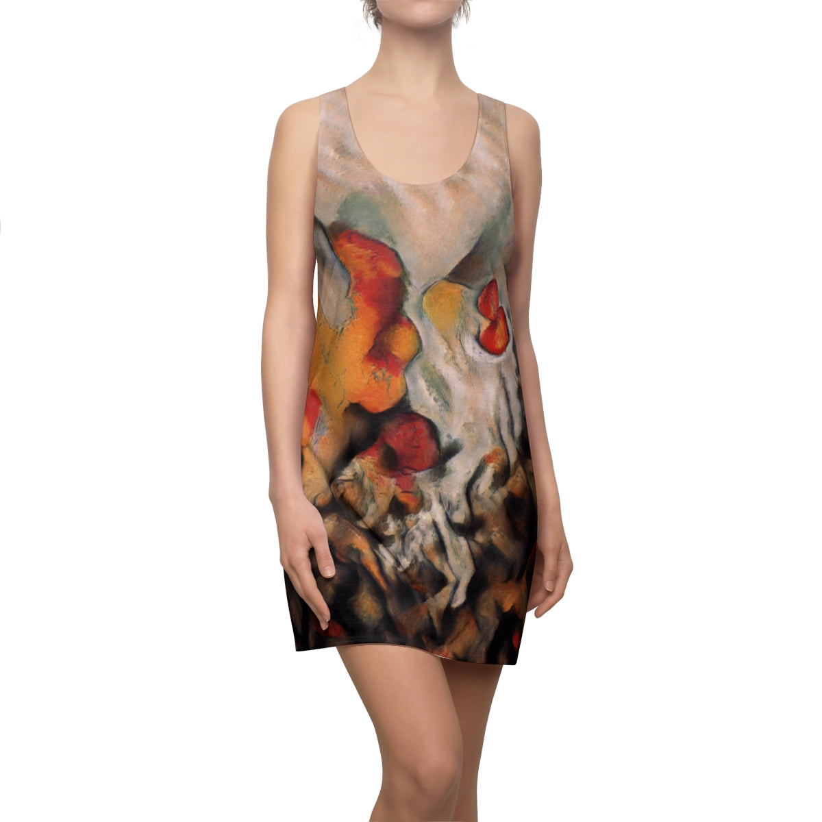 Burnt Umber Rocks Slinky Women's Racerback Dress