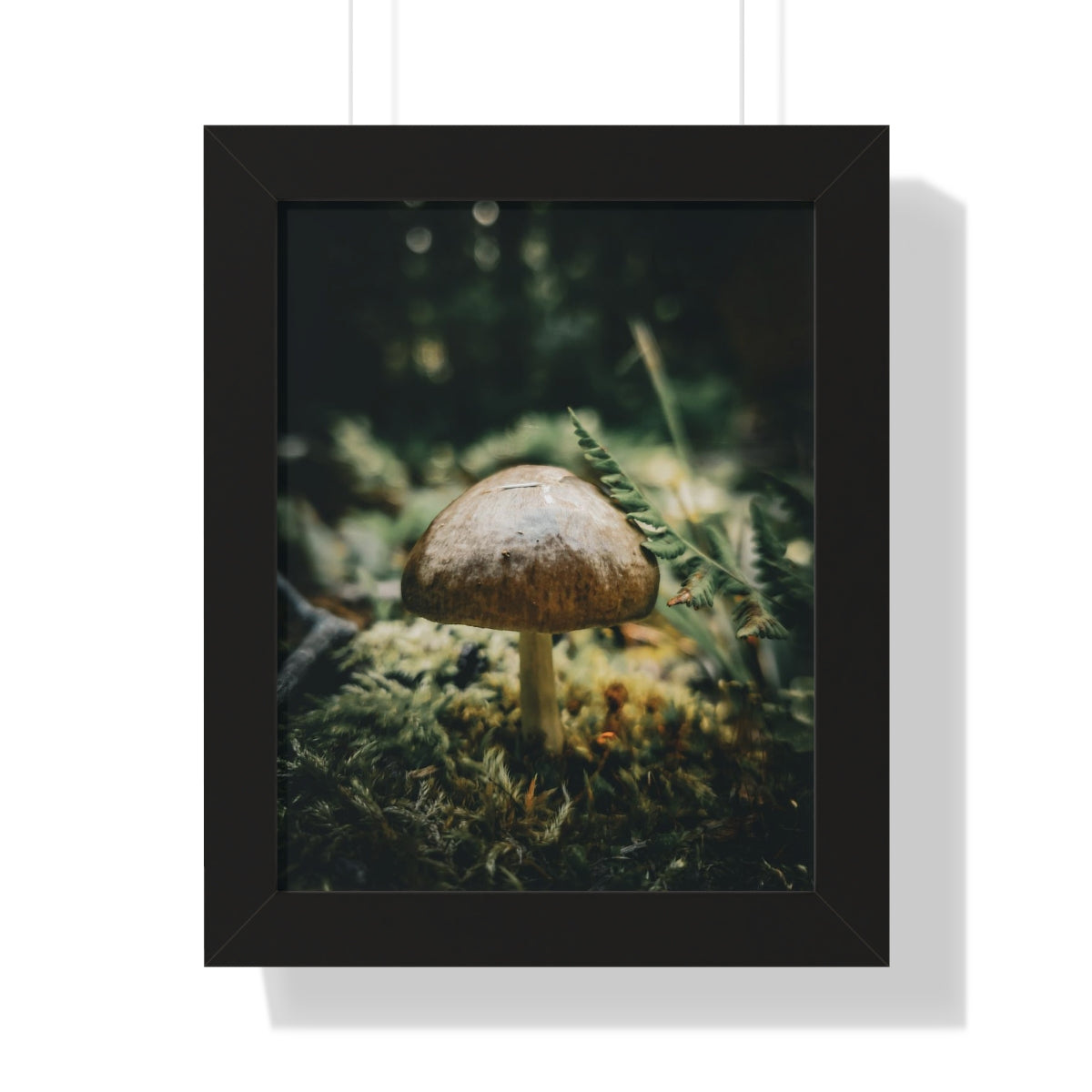 Mossy Mushroom House Framed Matte Print