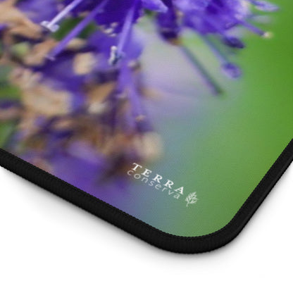 Green Sweat Bee Pollinates Flowers Full-Size Gaming Mousepad