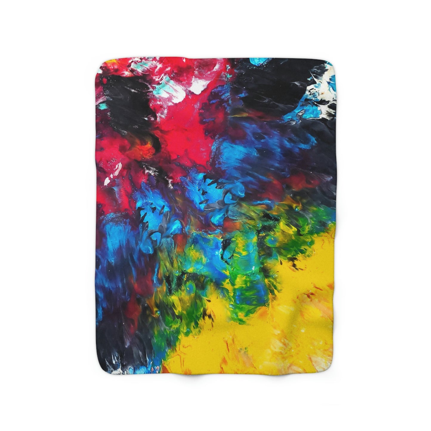 Colorful Paint Waves Sherpa Fleece Blanket