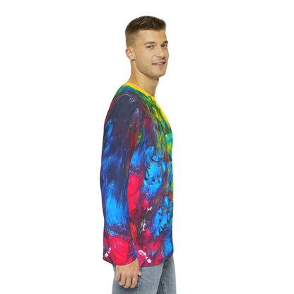 Colorful Paint Waves Men's Long Sleeve Shirt