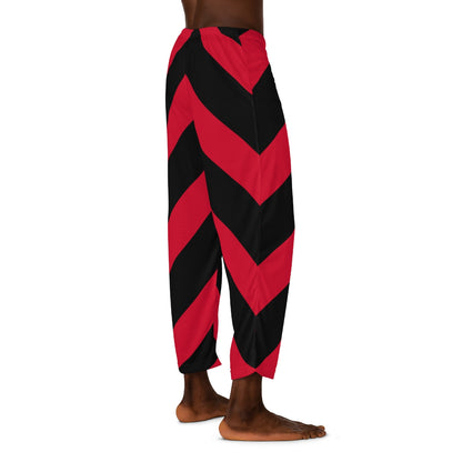 Illusion Red & Black Striped Men's Pajama Pants