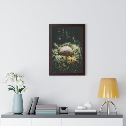 Mossy Mushroom House Framed Matte Print