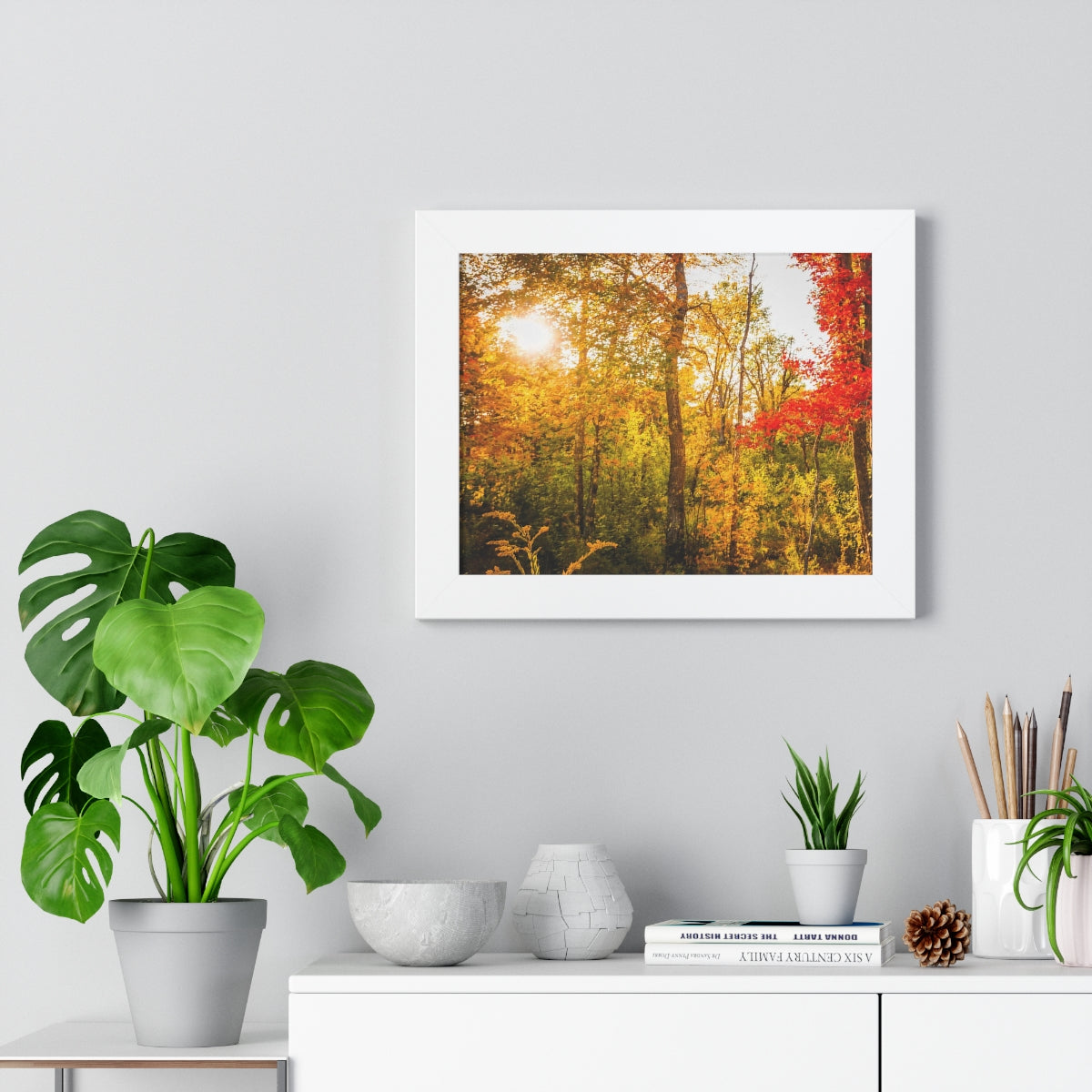 Happy Autumn Sun Framed Matte Print