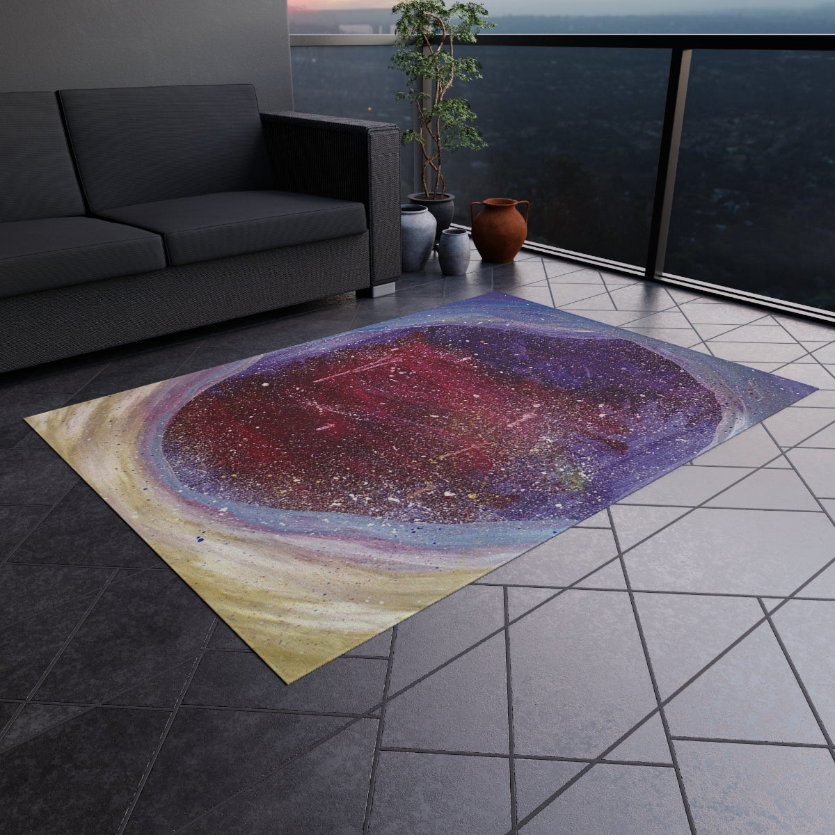 Plato's Cave Painting Outdoor Rug