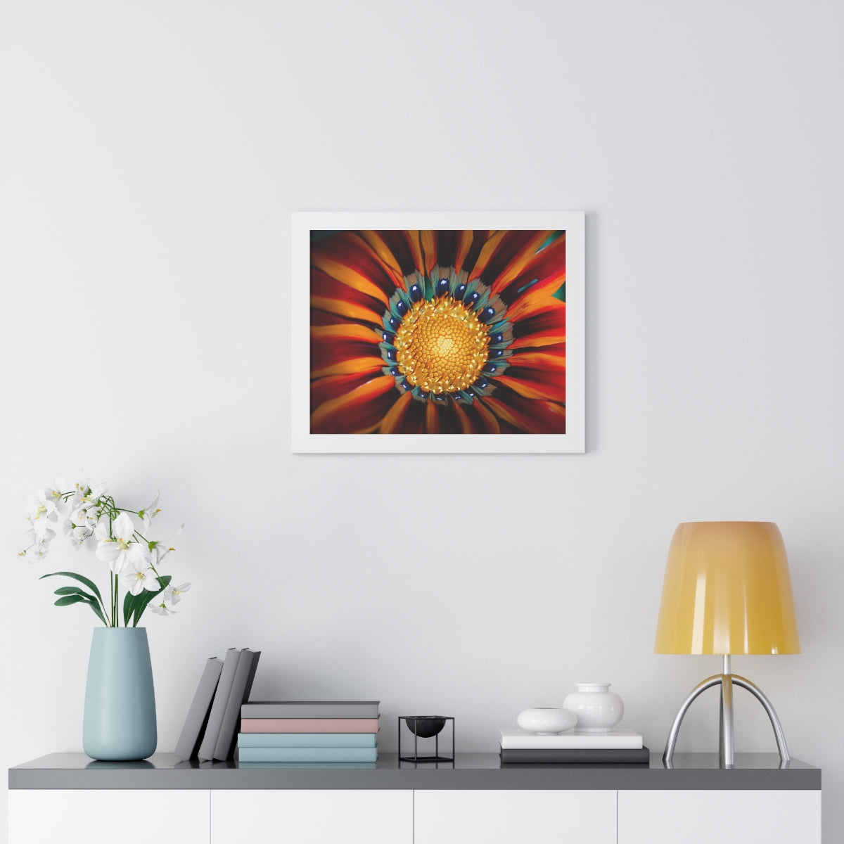 Vibrant Macro Flower Framed Matte Print