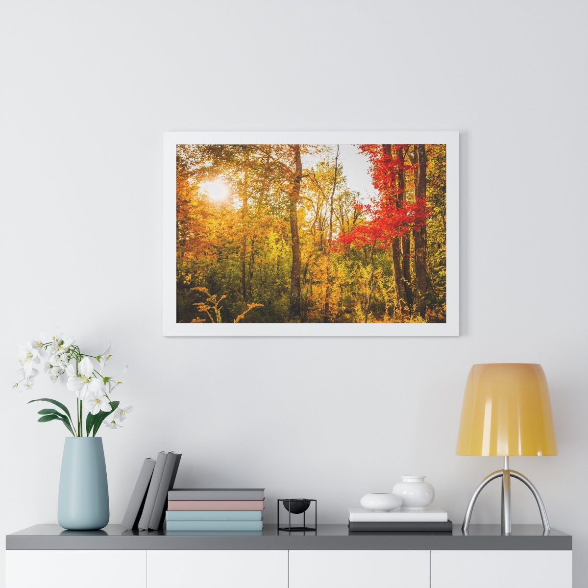 Happy Autumn Sun Framed Matte Print