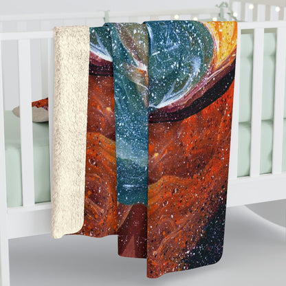 Cosmic Cell Division Sherpa Fleece Blanket