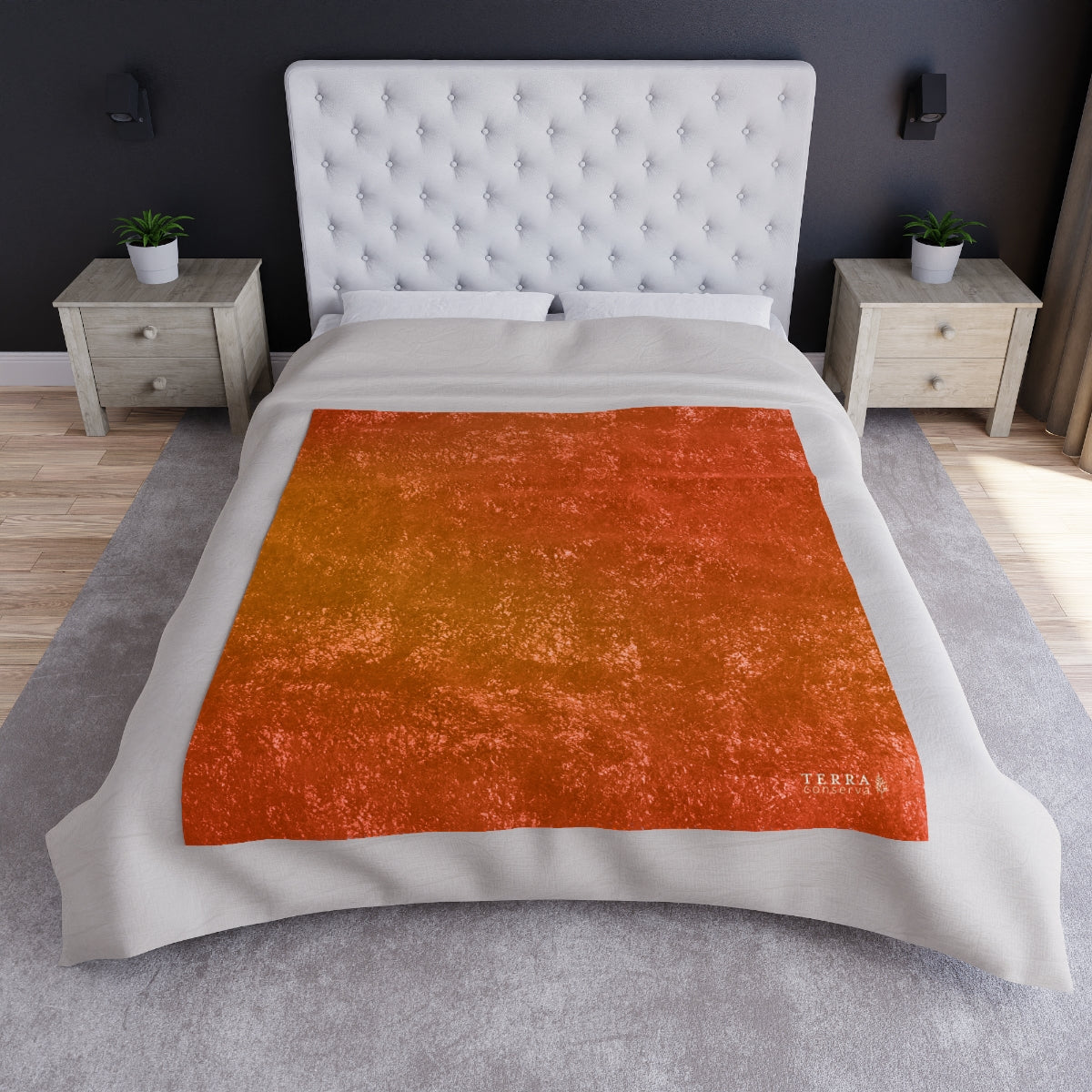 Pumpkin Spice Tones Crushed Velvet Blanket