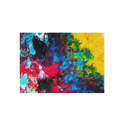 Colorful Paint Waves Outdoor Rug