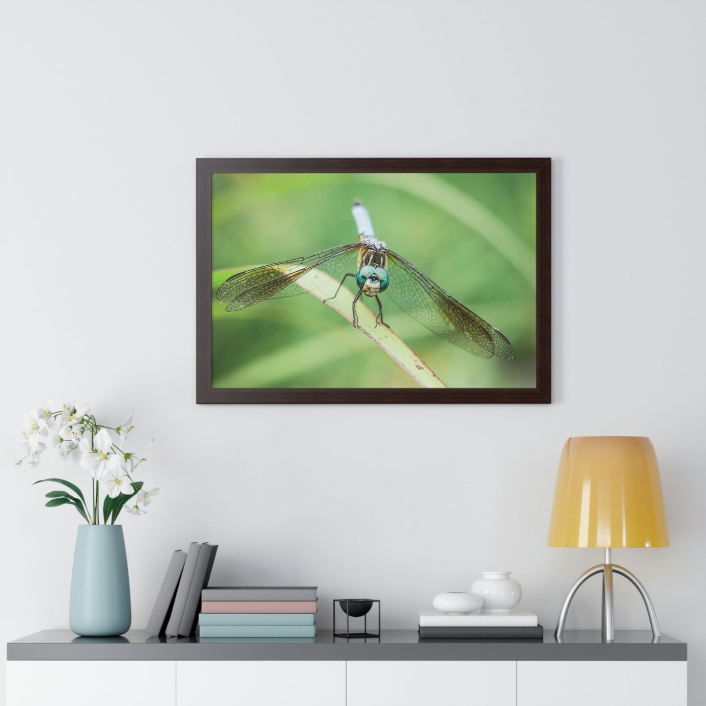 Macro Dragonfly Eyes Framed Matte Print