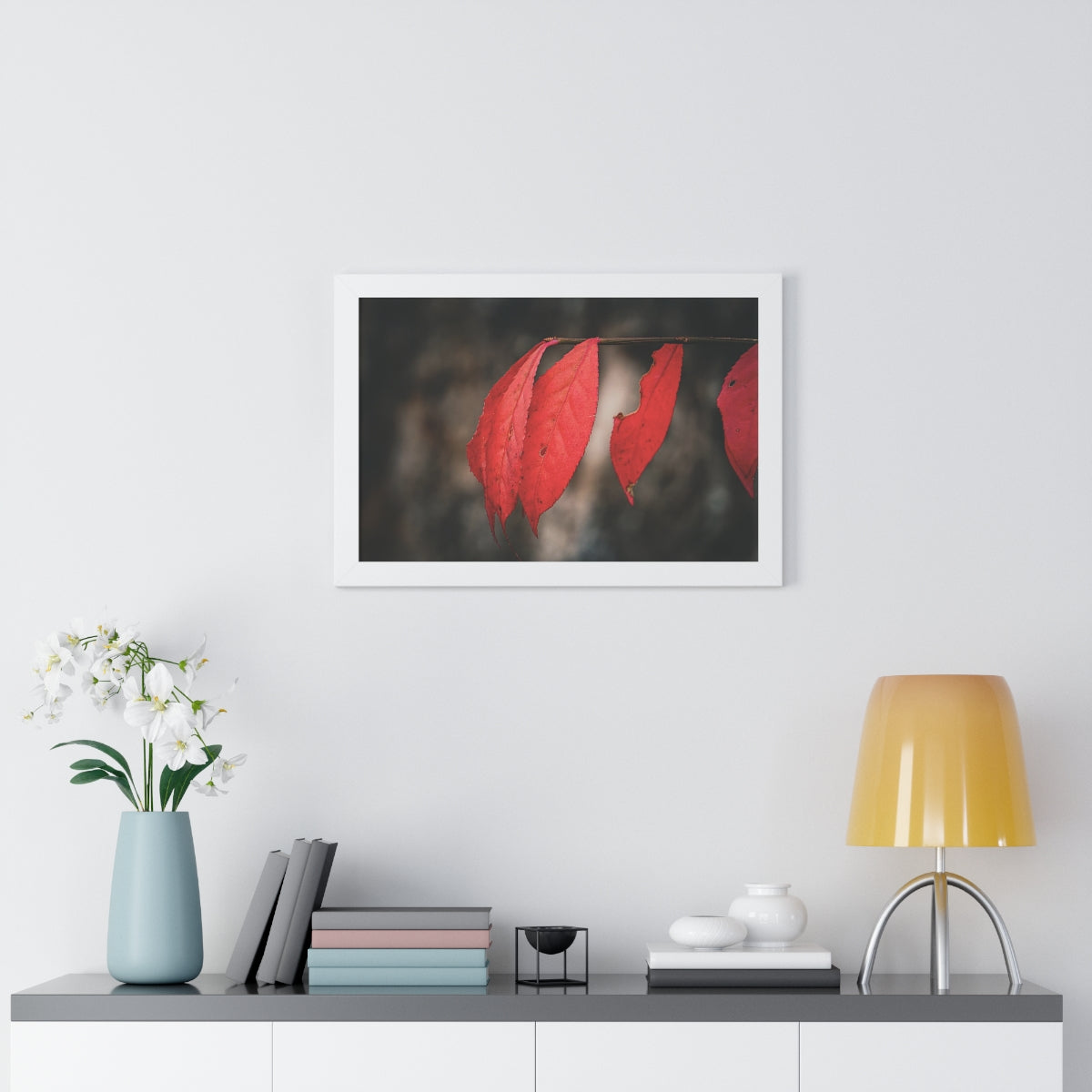 Leaves of Red Framed Matte Print