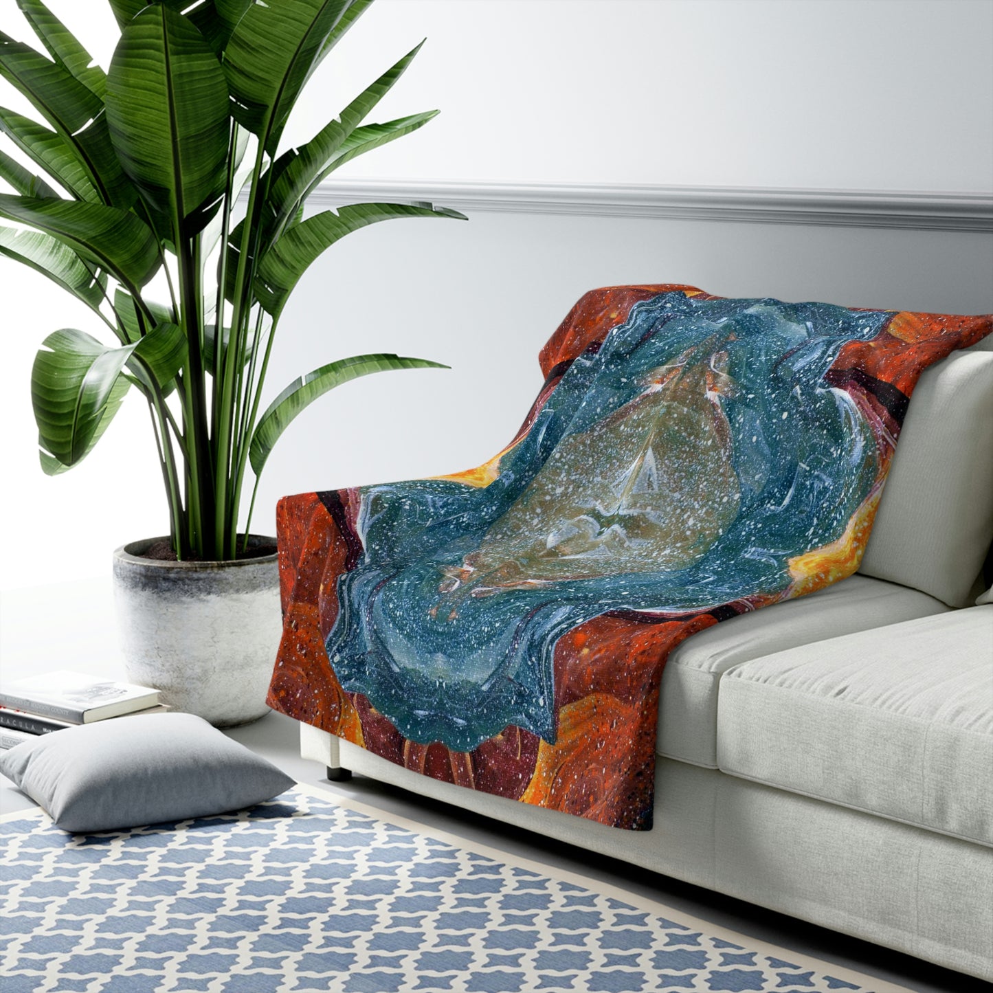 Cosmic Cell Division Sherpa Fleece Blanket