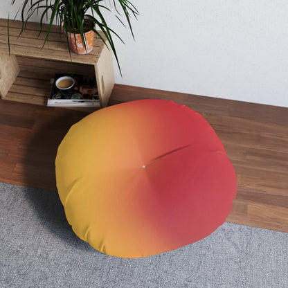 Autumn Tones Tufted Floor Pillow, Round