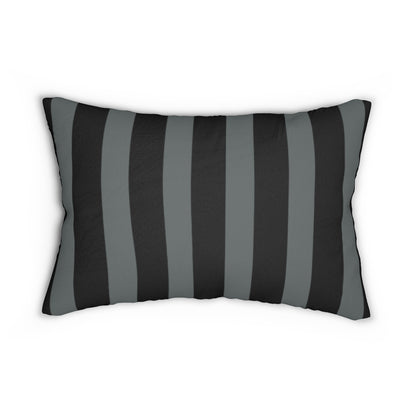 Gray & Black Stripes Lumbar Pillow