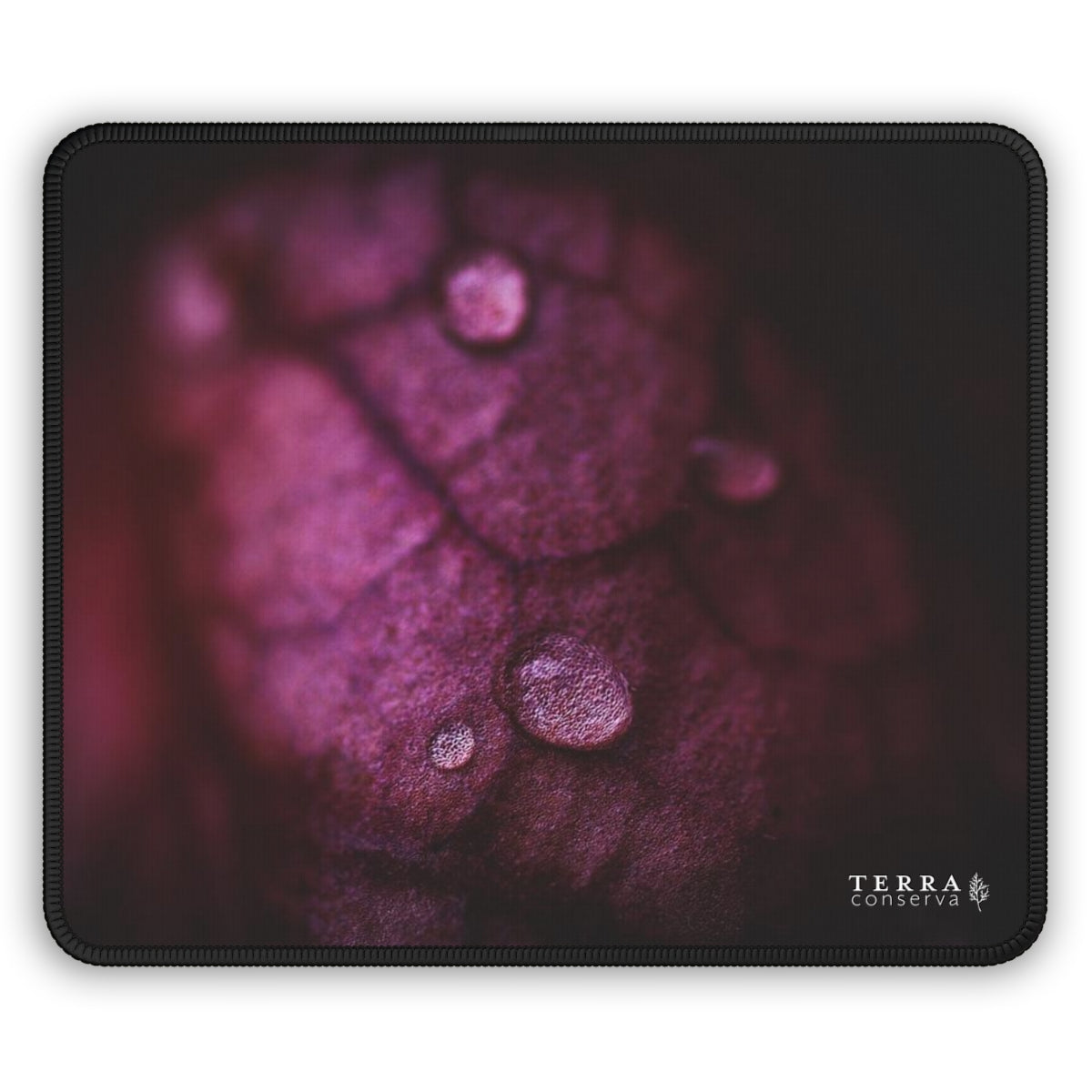 Macro Droplet on Red Leaf Large Mouse Pad