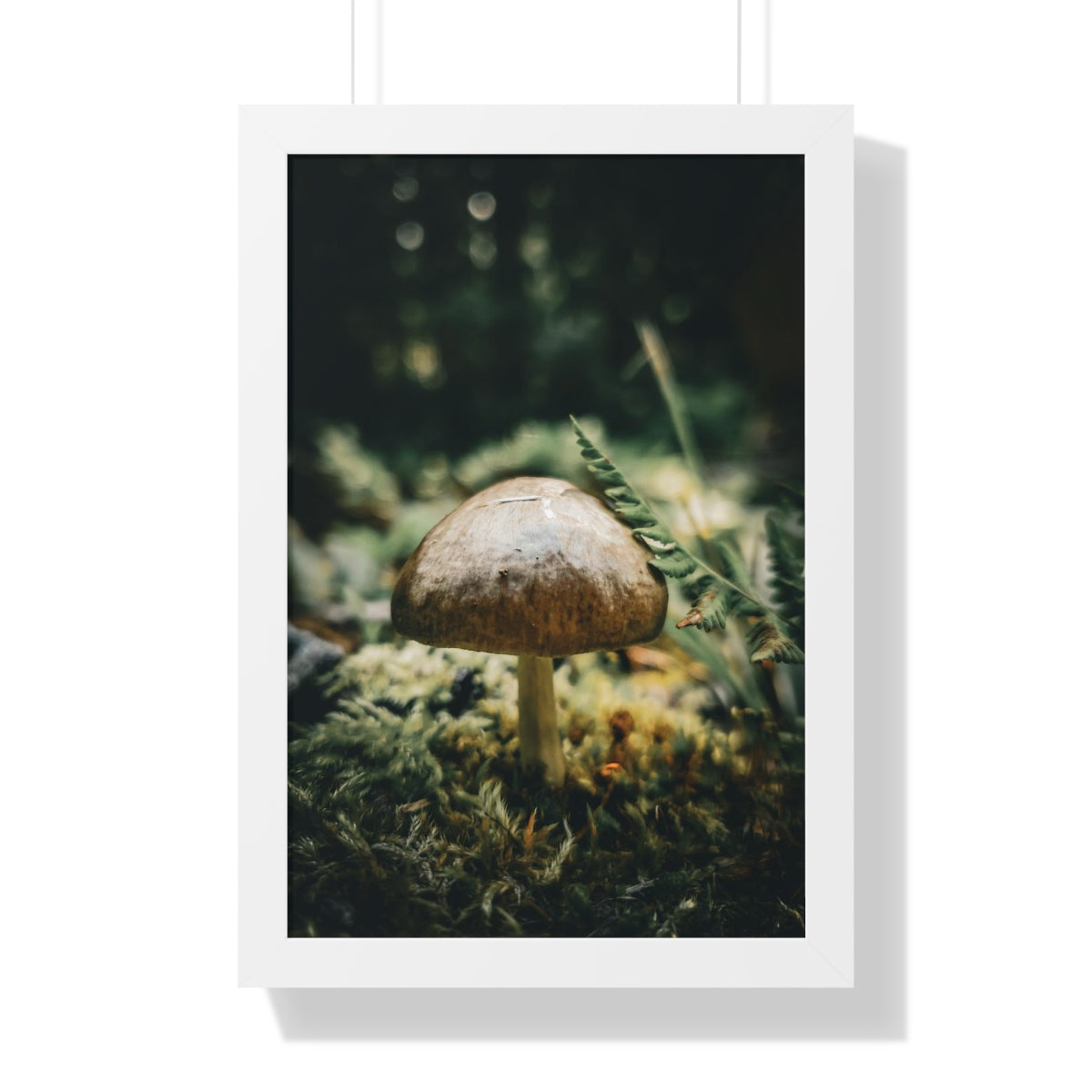 Mossy Mushroom House Framed Matte Print