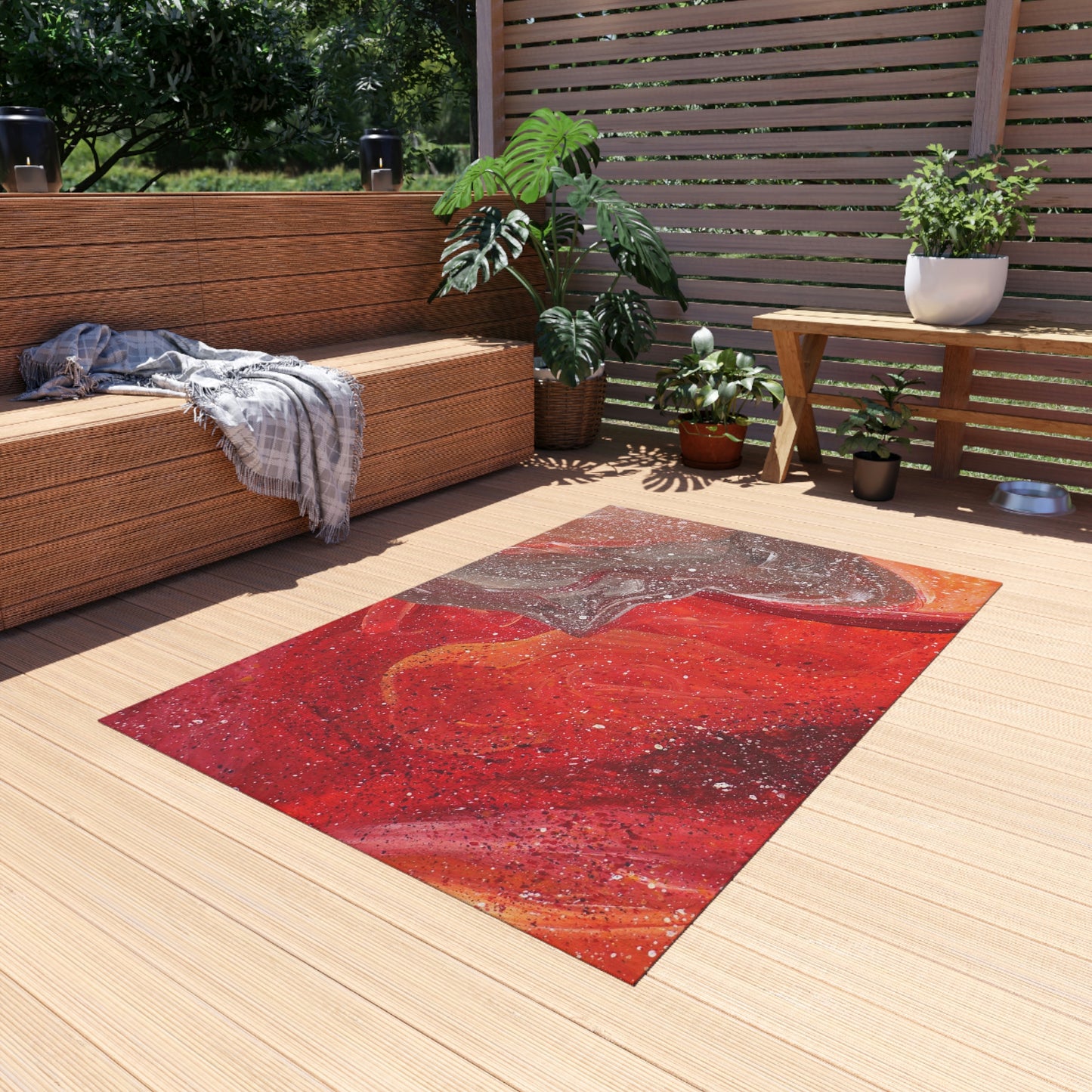 Waves of Creation Painting Outdoor Rug