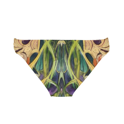 Green + Gold Art Nouveau Women's String Bikini Bottom