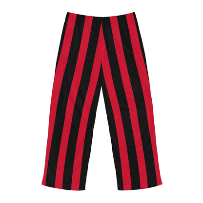 Red & Black Vertical Striped Men's Pajama Pants