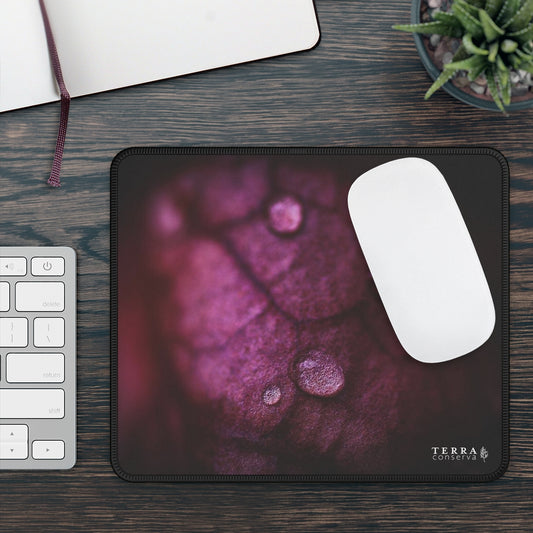 Macro Droplet on Red Leaf Large Mouse Pad