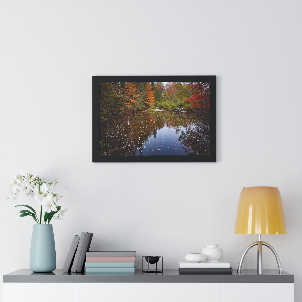 Maine Fall Foliage Waterscape Framed Matte Print