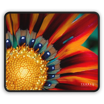 Macro Vibrant Red Orange Flower Large Mouse Pad