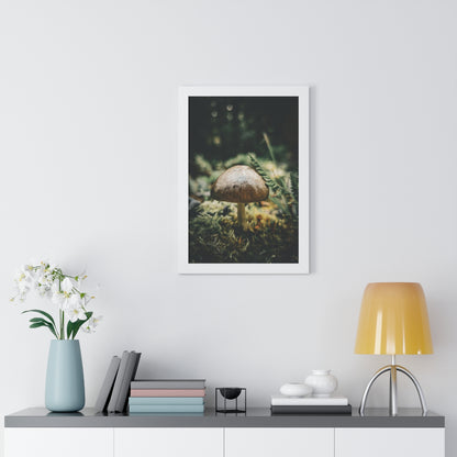 Mossy Mushroom House Framed Matte Print