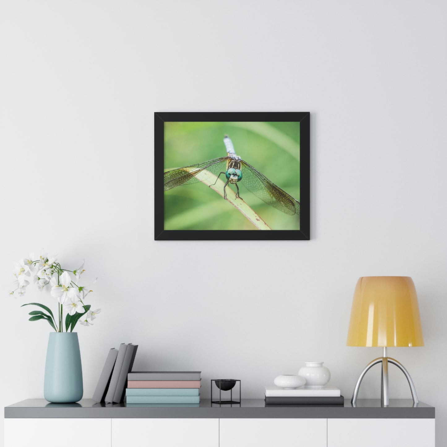 Macro Dragonfly Eyes Framed Matte Print